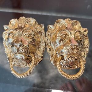 Gold Lion Head Belt Buckle set “Mimi Di N 1979”